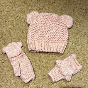 GAP kids knit hat and mittens set